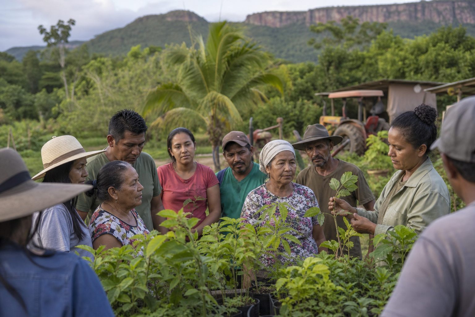 Representantes de comunidades tradicionais e agricultores familiares em atividade de capacitação ambiental em Mato Grosso